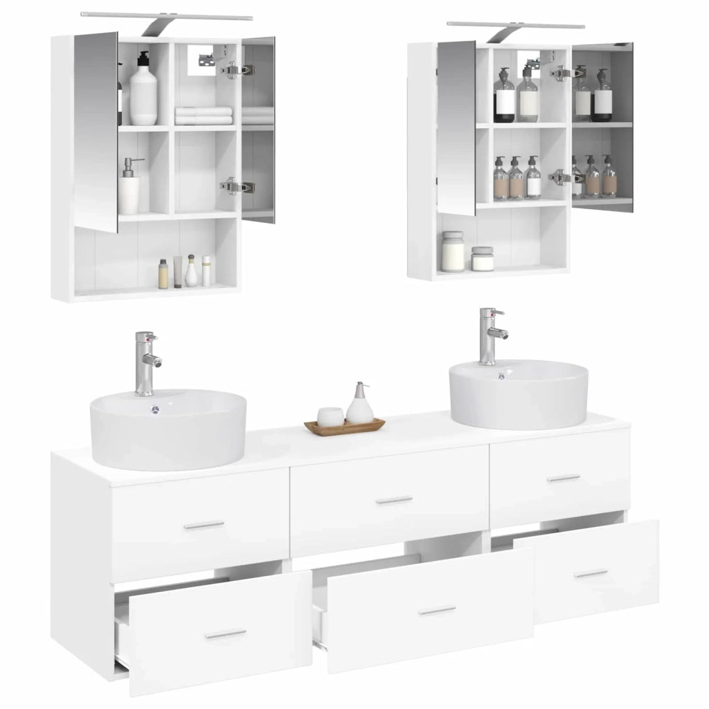 Set di mobili per il bagno 5 pcs Bianco 3406879