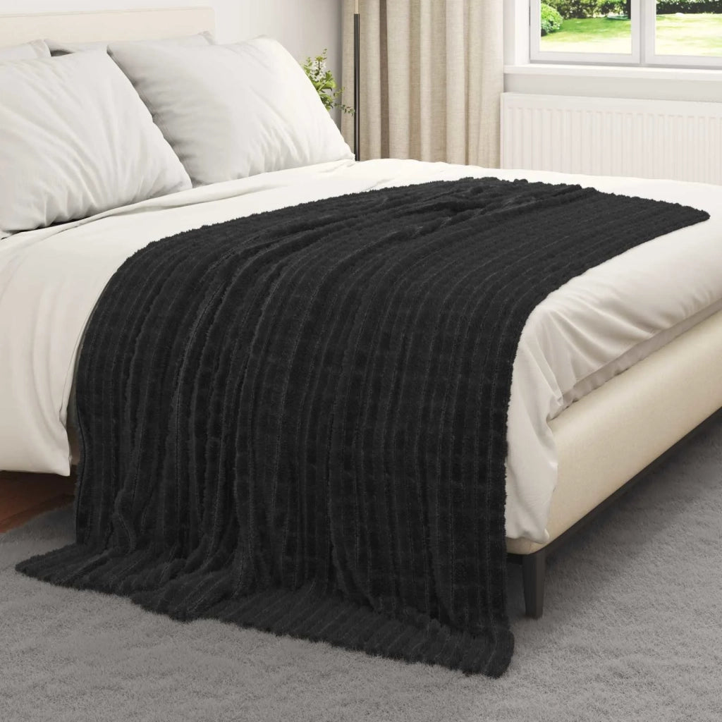 Coperte da Pile 6 pcs Nero 200 x 150 cm Panno 42016962