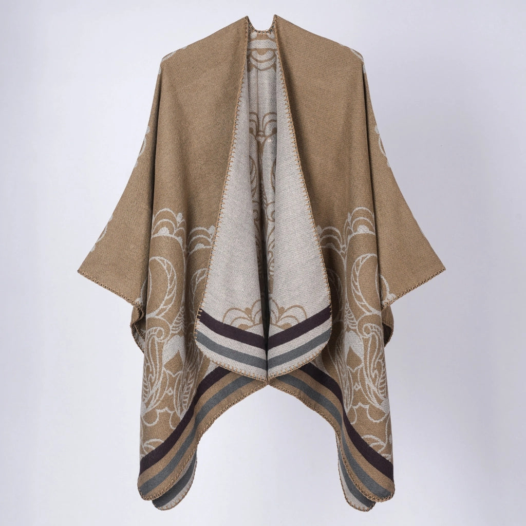 Nuovo scialle/sciarpa/scialle double-face in cashmere jacquard
