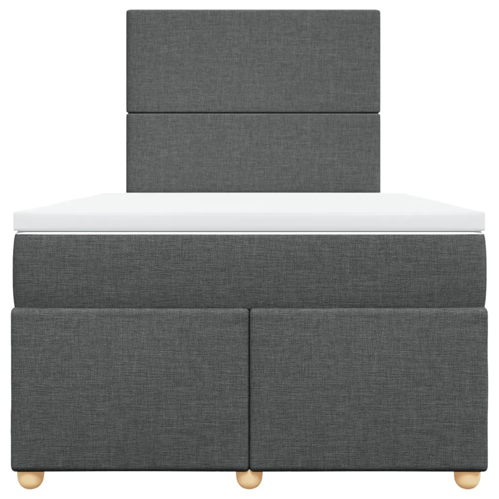 Giroletto a Molle con Materasso Grigio Scuro 120x190cm Tessuto