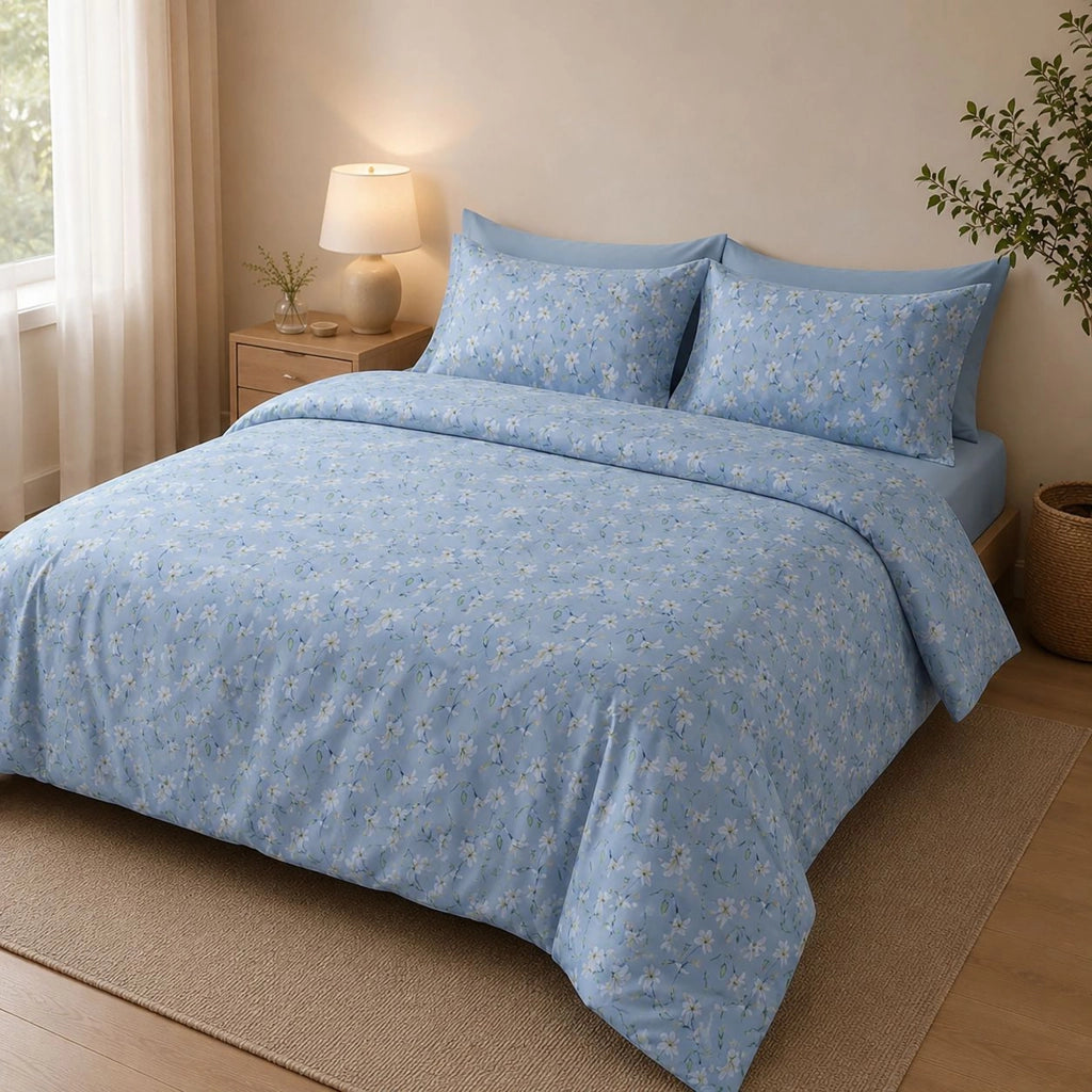 Rorolisi, set Completo Letto Piazza e Mezza in Percalle, blu