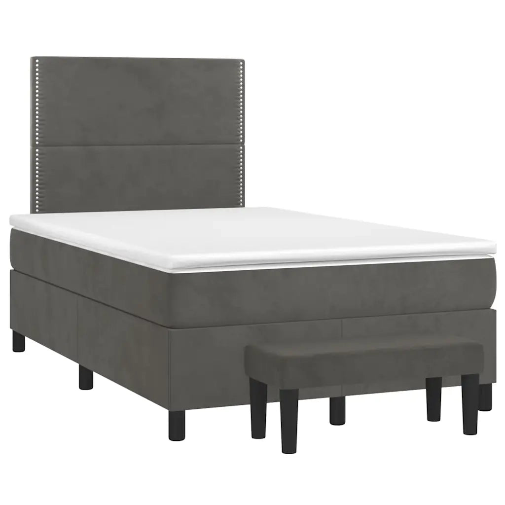 Giroletto a Molle con Materasso Grigio Scuro 120x190 cm Vellutocod mxl 92255