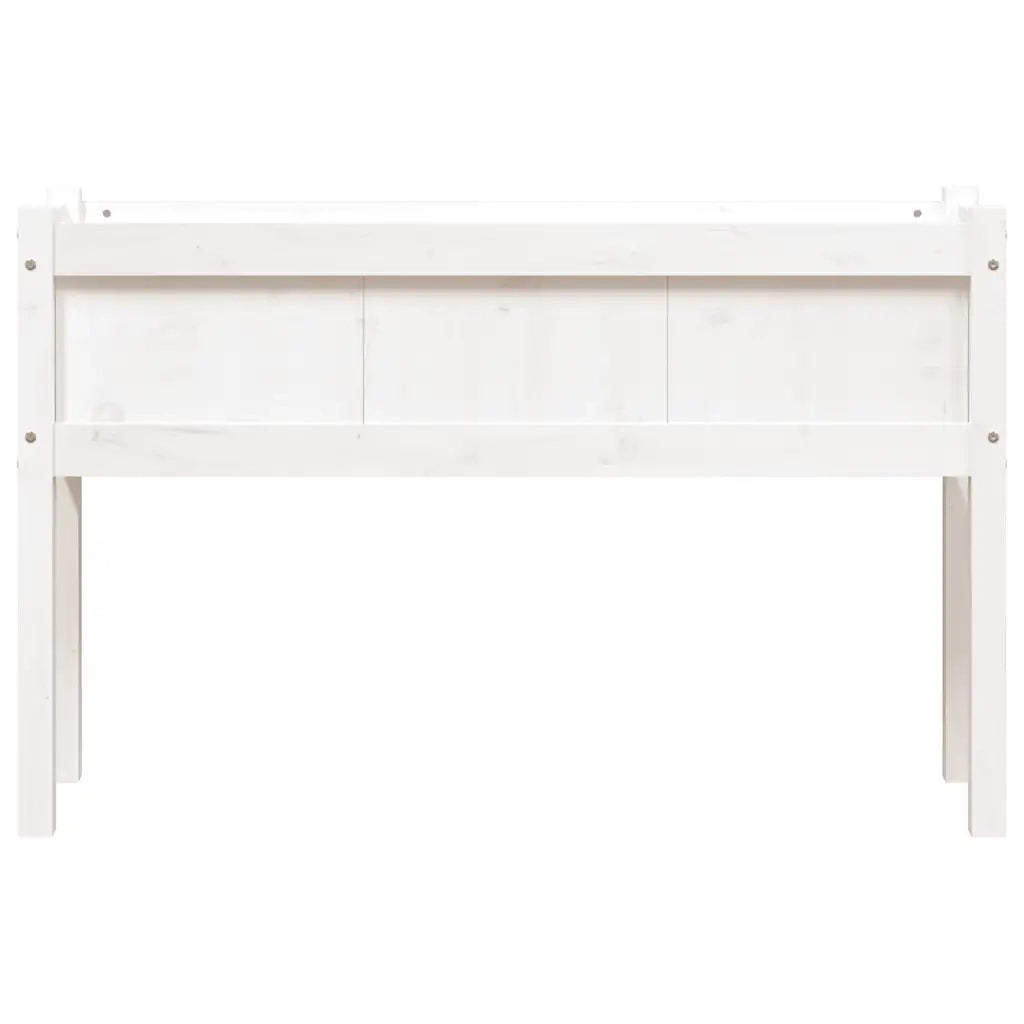 Fioriere da Giardino 2 pz con Gambe Bianche Legno Massello Pino 837567