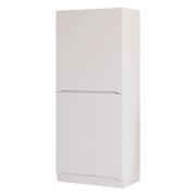 Armadio a doppia anta 70×40×170 cm con ampio spazio interno; 2 ripiani e 2 colli; bianco