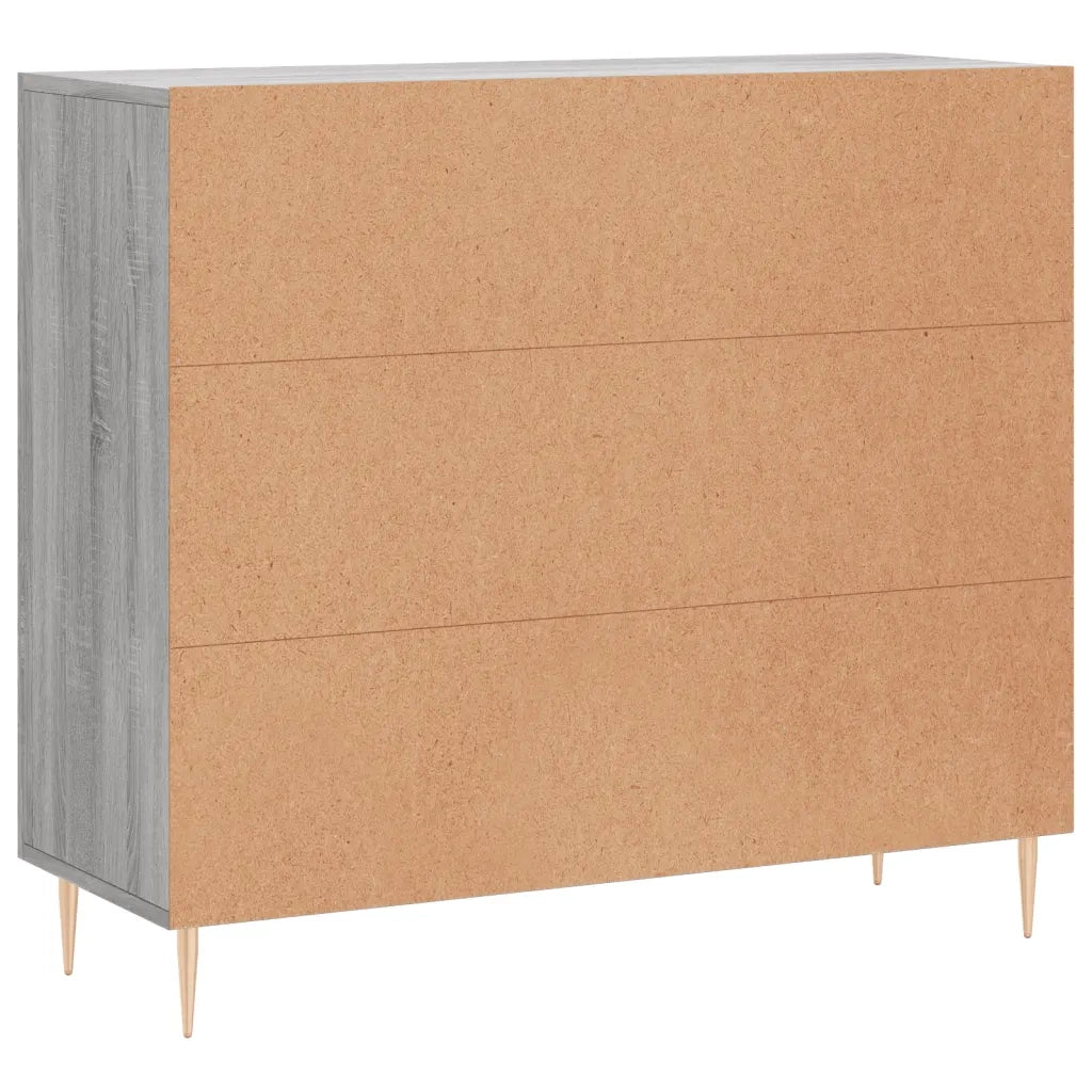 Credenza Grigio Sonoma 90x34x80 cm in Legno Multistrato