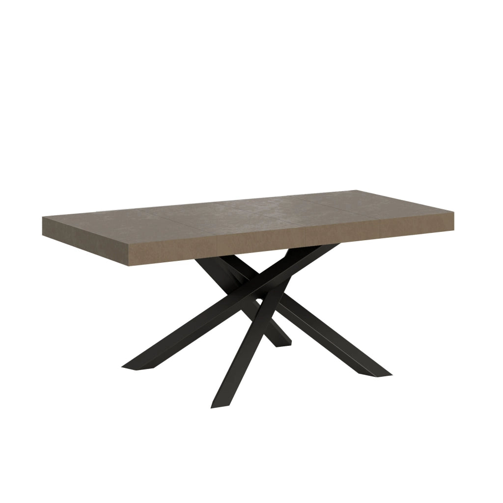 Tavolo allungabile 90x120/224 cm Volta Premium tortora gambe antracite