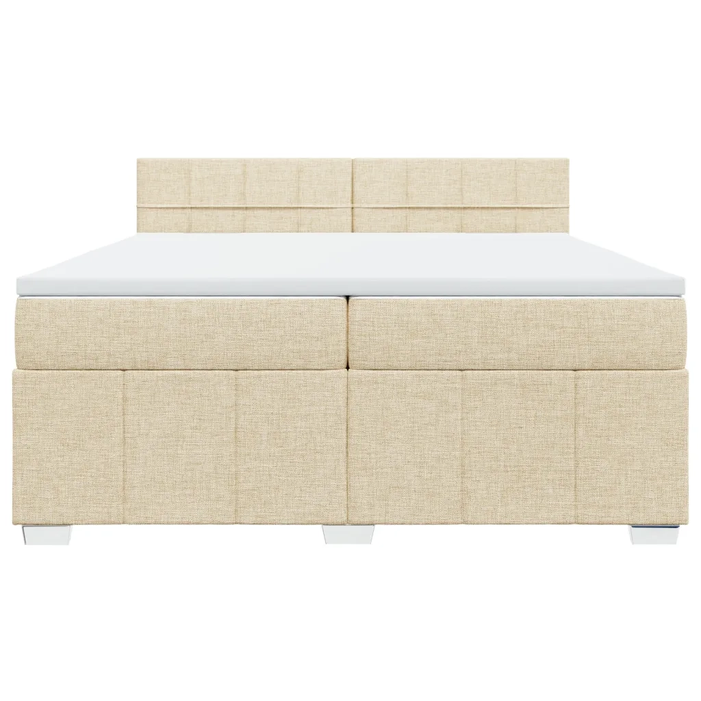 Giroletto a Molle con Materasso Crema 200x200 cm in Tessuto