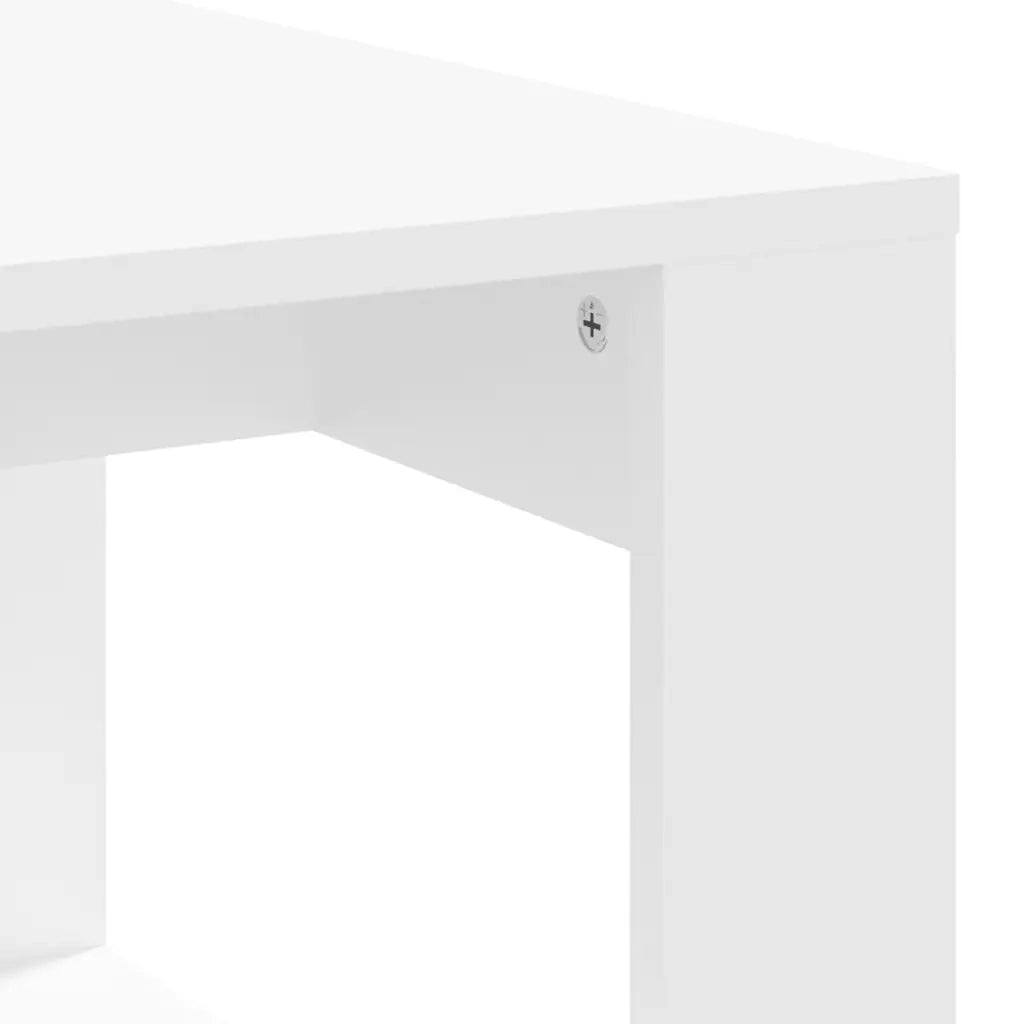 Tavolino da Salotto Bianco 102x50x35 cm in Legno Multistrato 823358