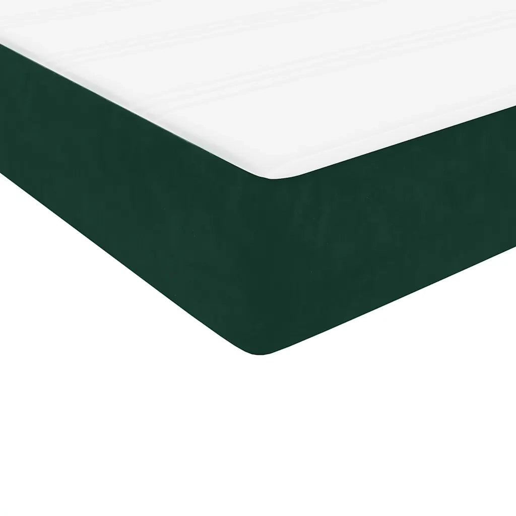 Giroletto a Molle con Materassi Verde Scuro 180x220 cm Velluto