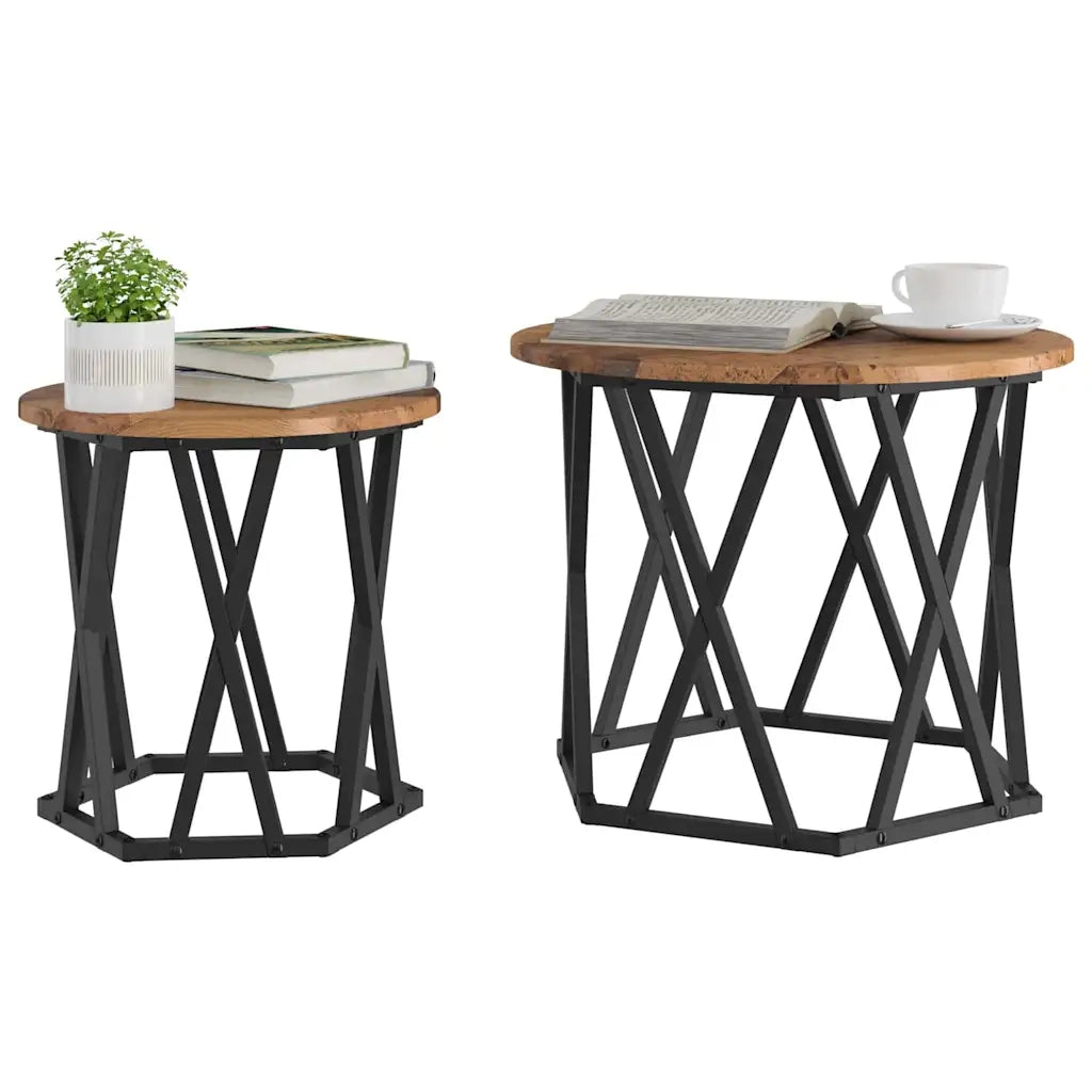Tavolo laterale 2 pcs legno di recupero 868247