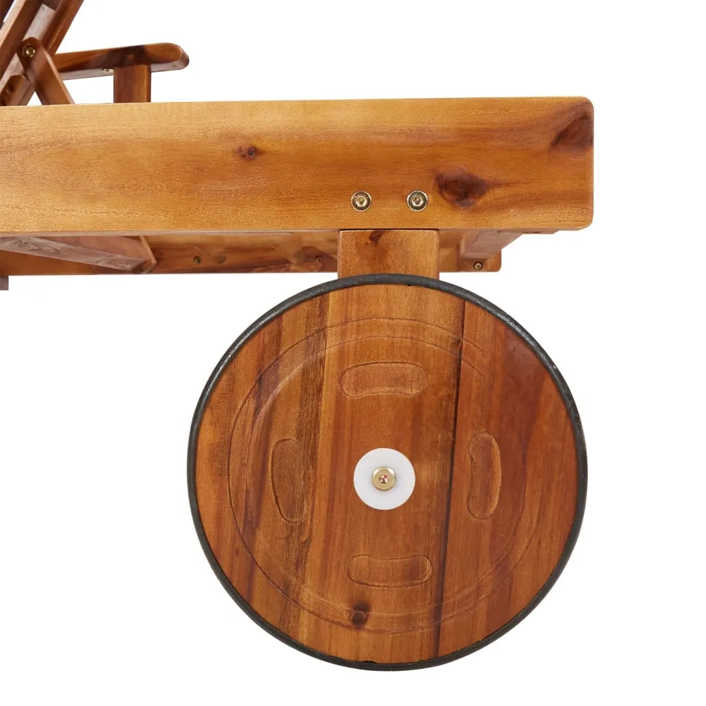 Set Lettino Prendisole con Tavolo 2 pz Legno di Massello Acacia  cod mxl 17718