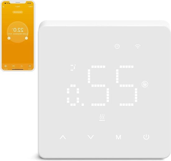Termostato Wi-Fi programmabile per riscaldamento a pavimento elettrico - Compatibile con Tuya Alexa Google Home 16A
