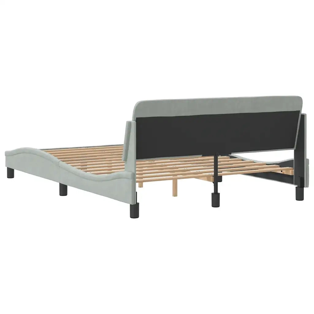 Struttura letto Dover Grigio Chiaro 135x190 cm in Velluto 373328