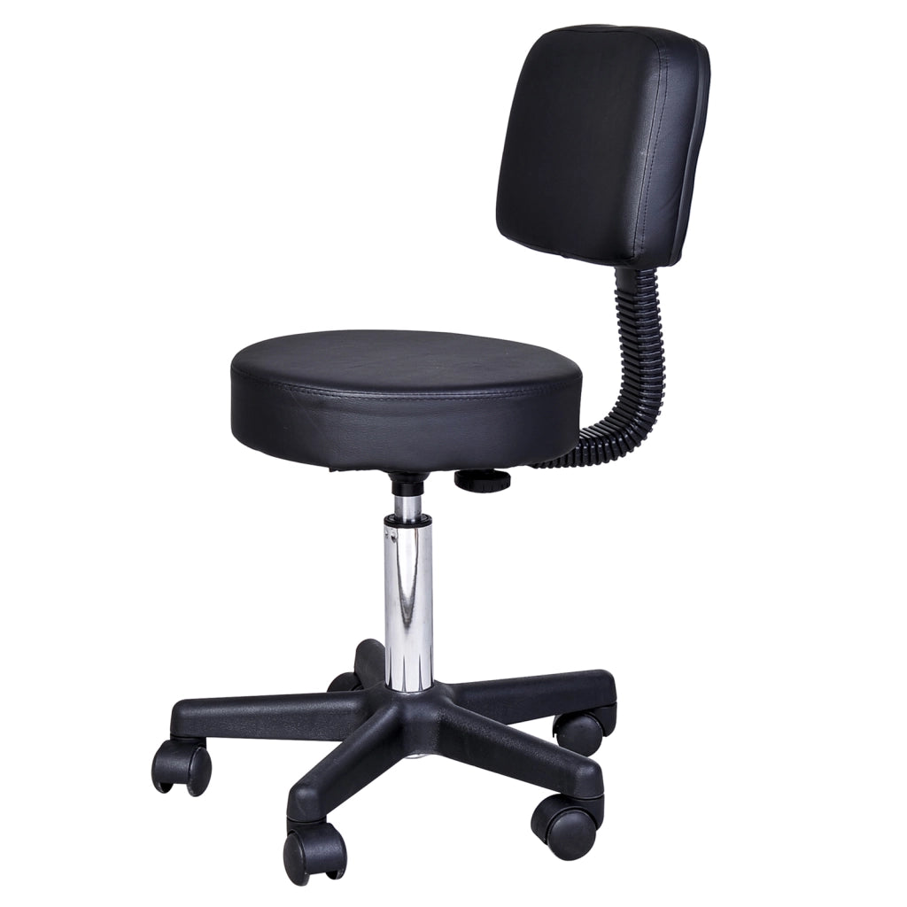 Sgabello girevole con schienale regolabile in altezza ¨C zephmum ¨C nero 72-84 cm