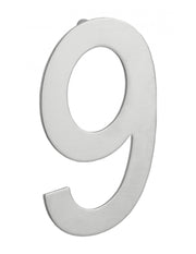 Numero 9 adesivo in acciaio inox, altezza 76 mm – THIRARD
