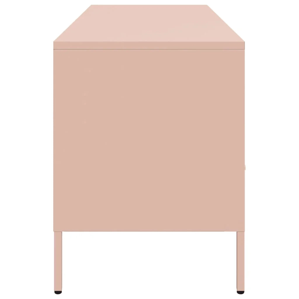 Mobile TV multimediale mensola TV credenza TV sala da pranzo soggiorno camera da letto rosa 100,5 x 39 x 50,5 cm acciaio rosa 02_0028281