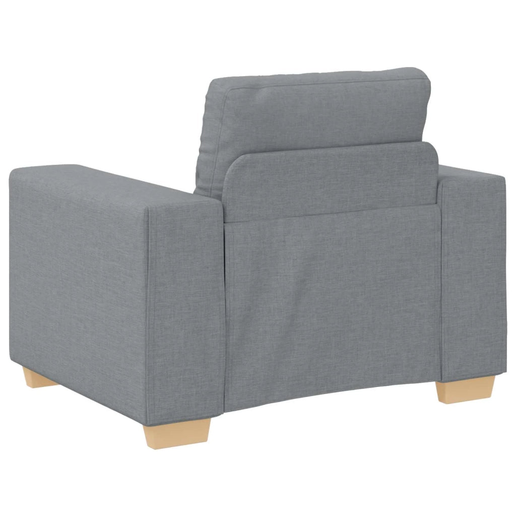 Divano 3 pz Grigio chiaro Tessuto misto lino 3324628
