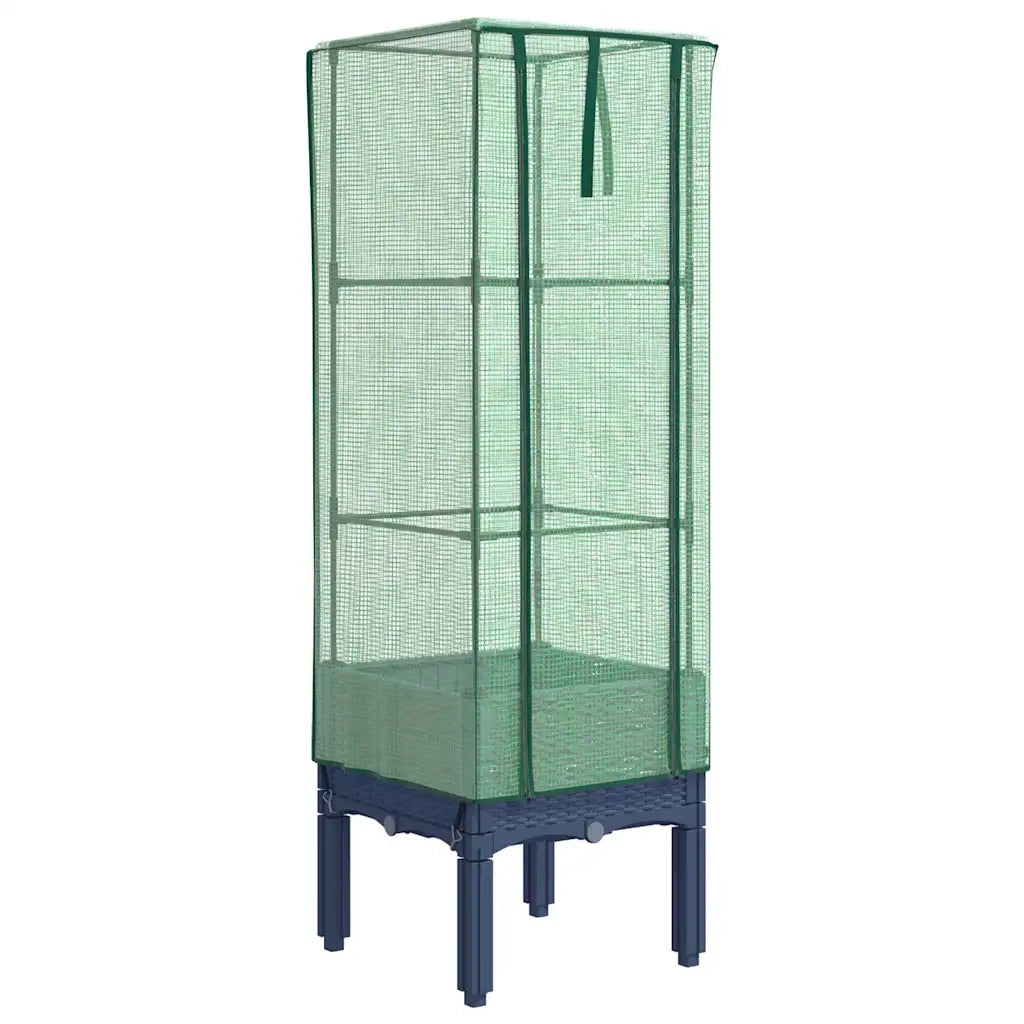 Letto Rialzato con Copertura Serra Effetto Rattan 40x40x140 cm 4015832