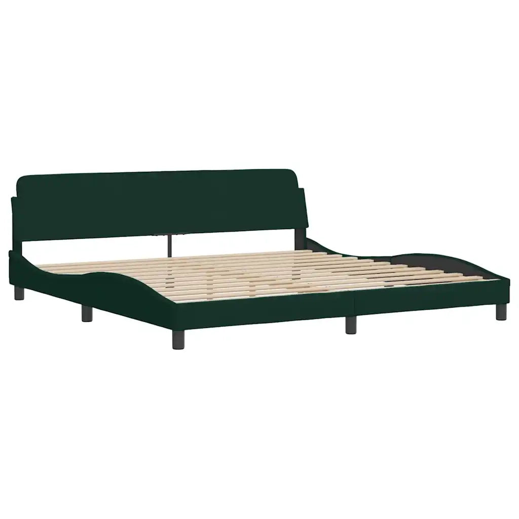 Letto con Materasso Dover Verde Scuro 200x200 cm Velluto 3208474