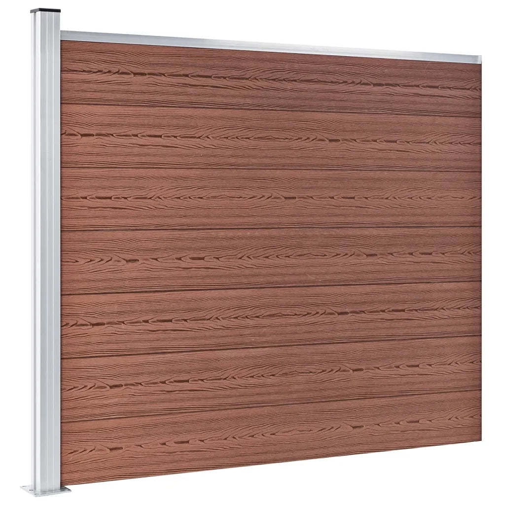 Pannello di Recinzione in WPC 175x146 cm Marrone 148981