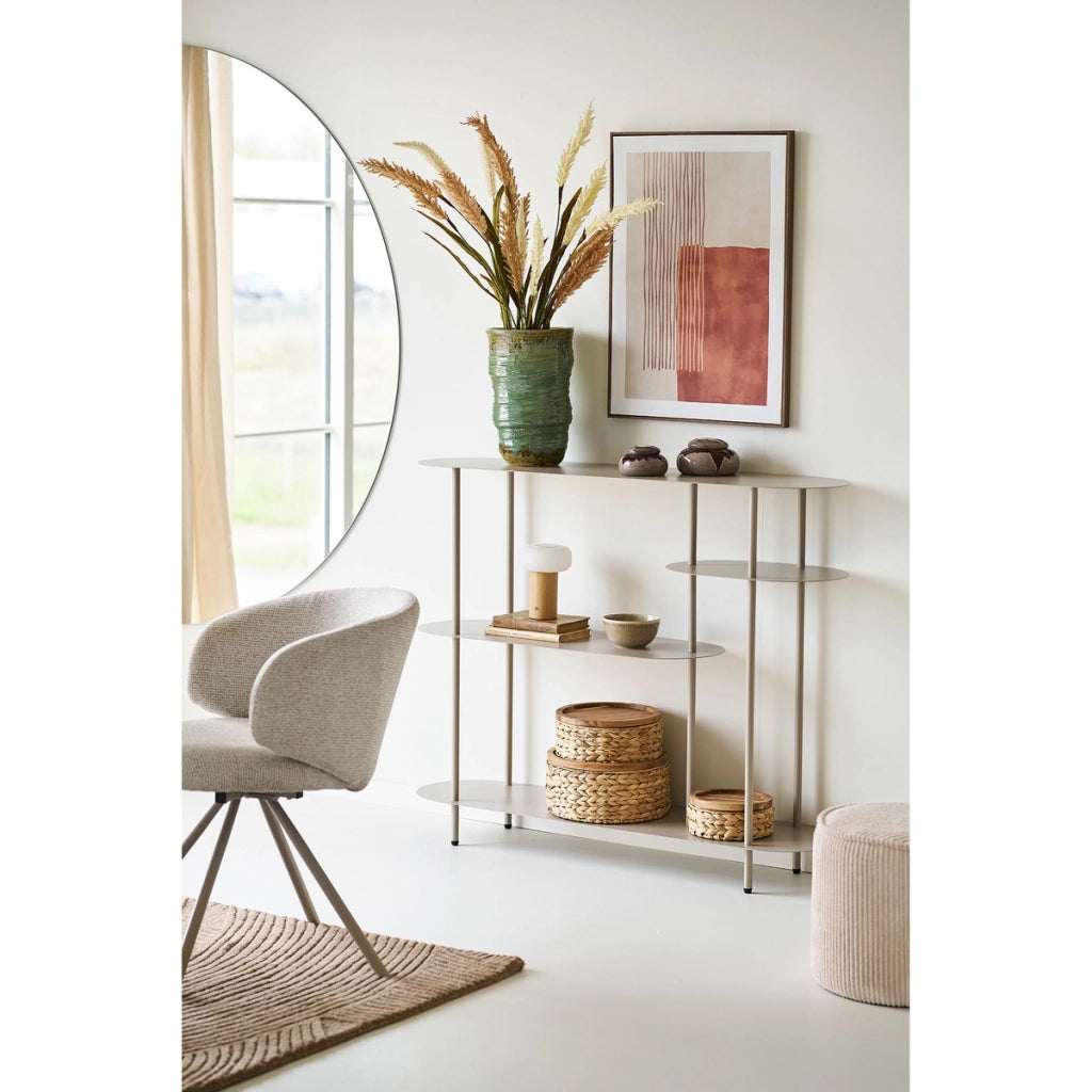 Libreria Rieti, Beige, Metallo, 118x31x97 cm
