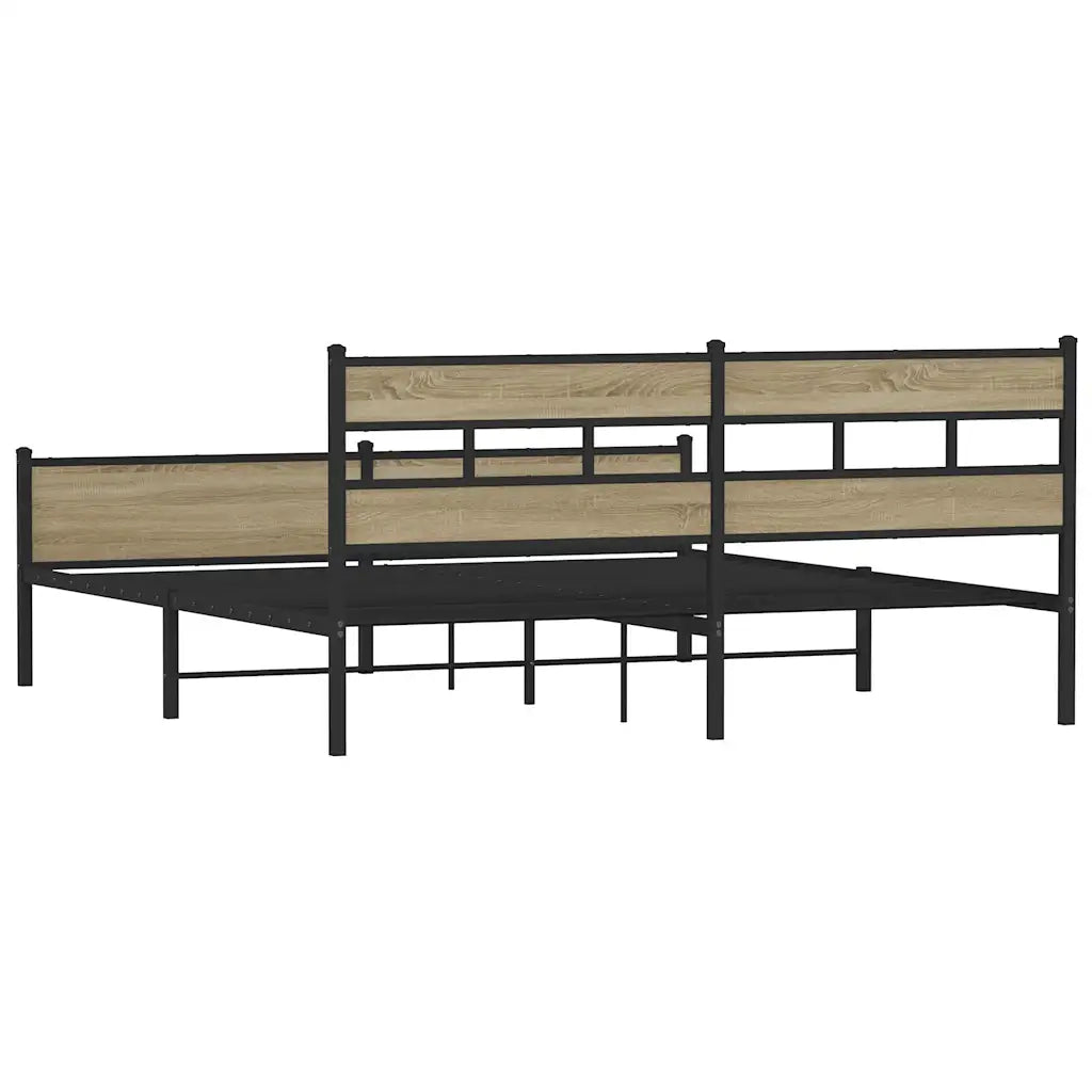 Giroletto senza Materaso in Metallo Rovere Sonoma 200x200 cm