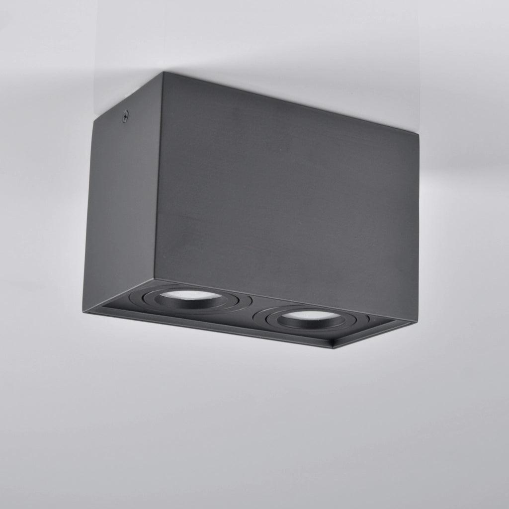 Plafoniera spot superficie nera 2xGU10 Polux Hadar Q2