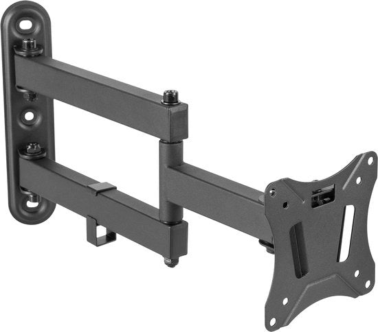 Montante per Monitor con Regolazione a Manovella per Monitor da 13 a 27 Pollici, Braccio per Monitor Pianeggiante, Regolabile, VESA 75 x 75 & 100 x 100