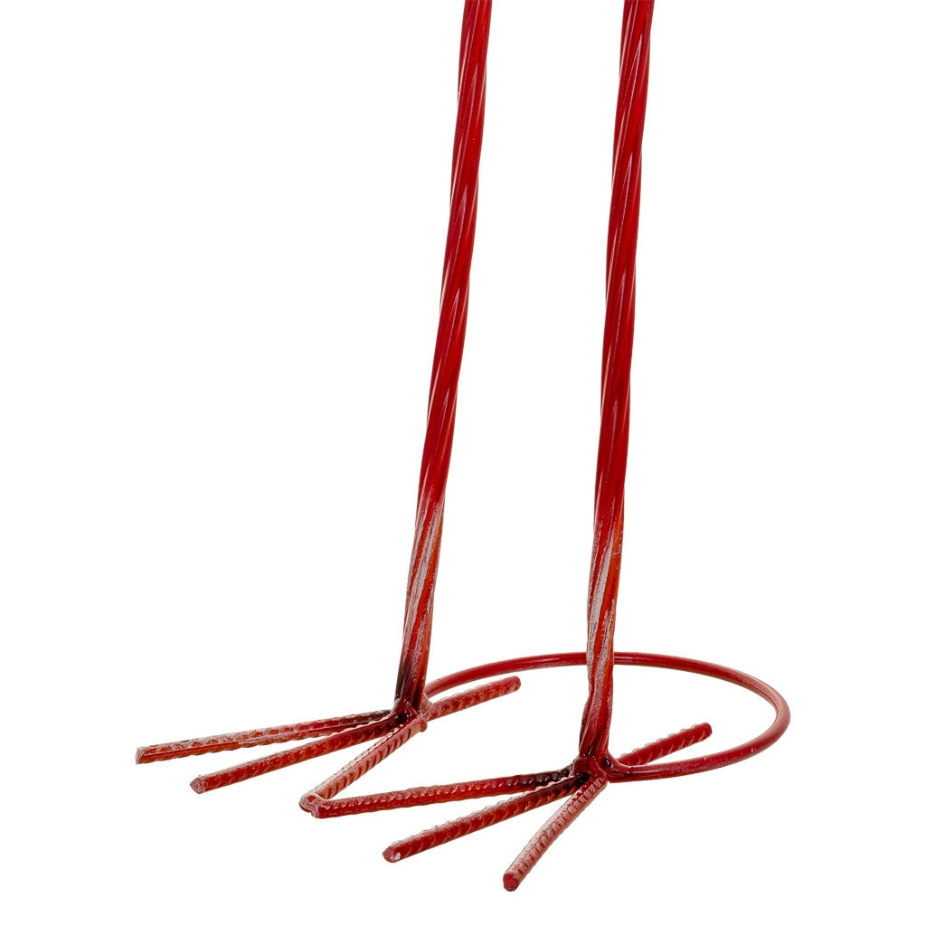Figura decoración de metal roja 28x18x78h cm