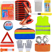 Kit di pronto soccorso auto - Kit di emergenza - Triangolo di sicurezza - Giacca di sicurezza - Cavo di collegamento per la sicurezza