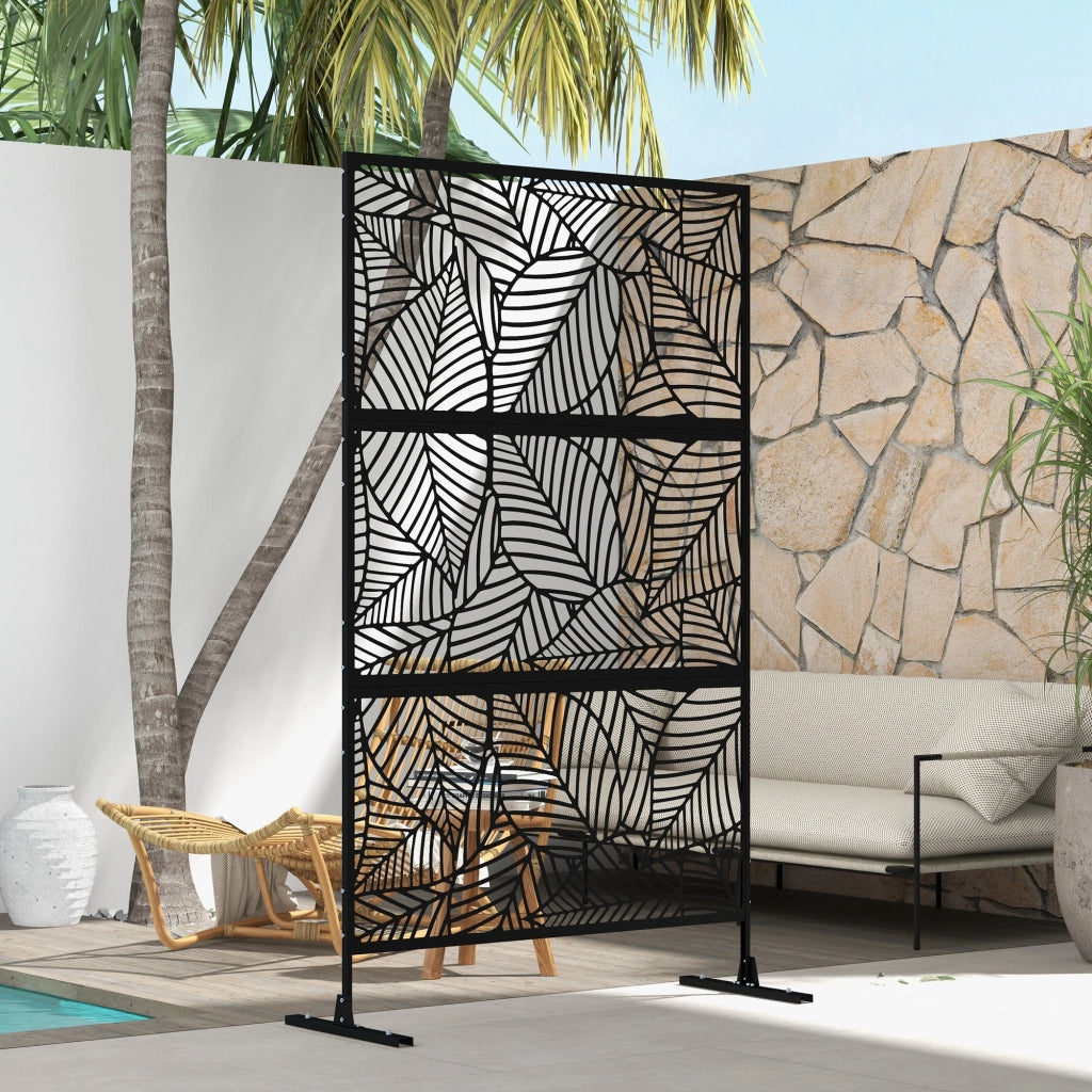 Biombo 3 Pannelli Separatore Ambienti ¨C zephmum ¨C Nero 122x198 cm