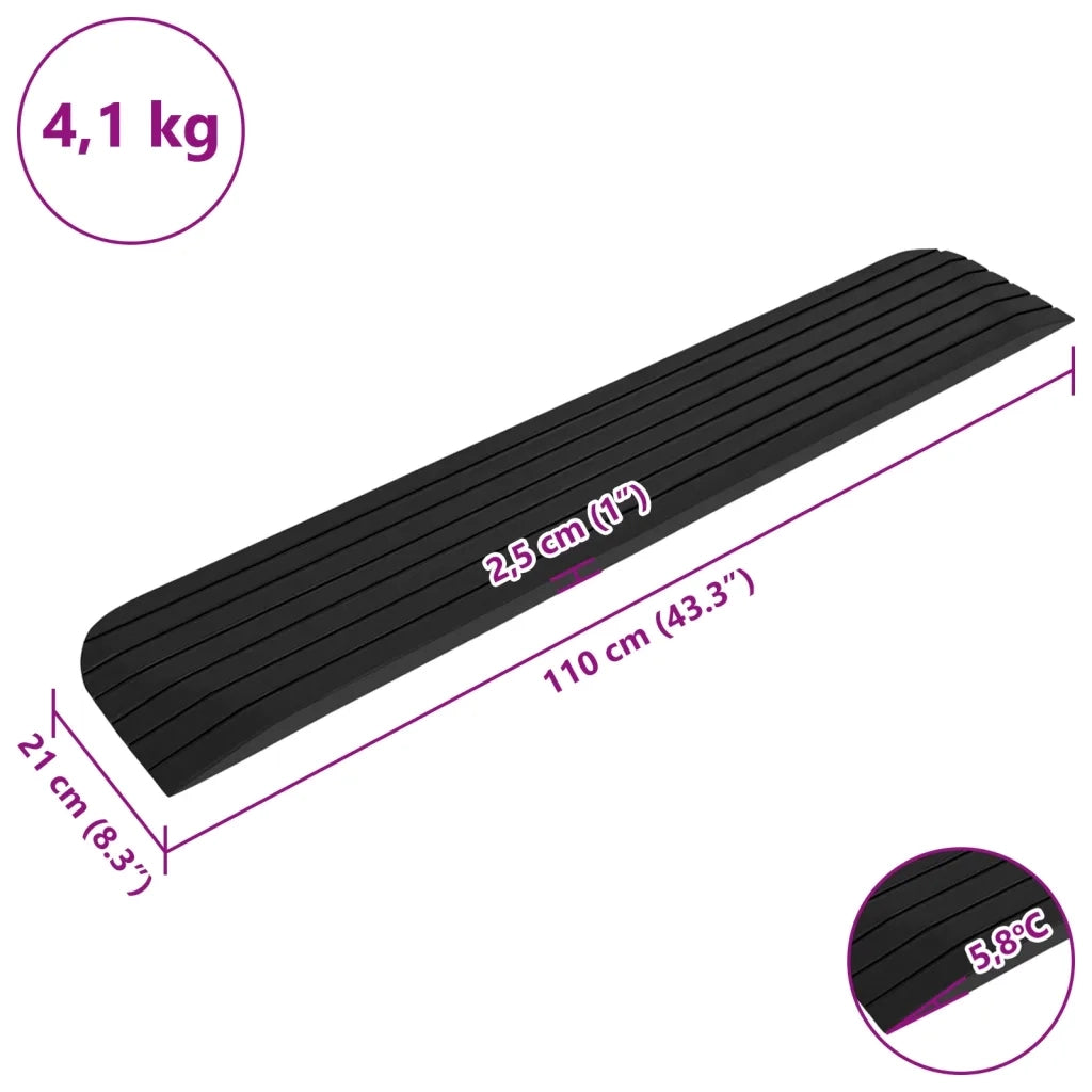 Rampa per Soglia 110x21x2,5 cm in Gomma 150970