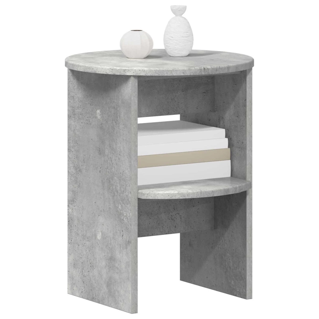 Mobile laterale Grigio Cemento Ø40 x 50 cm Legno ingegnerizzato 899822