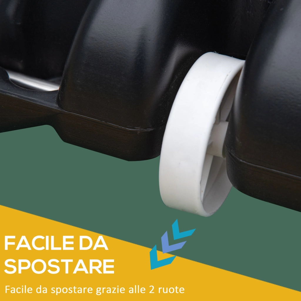 Canestro Basket Regolabile 210-260cm ¨C Xylo ¨C Tabellone PVC Ruote Integrate Bianco