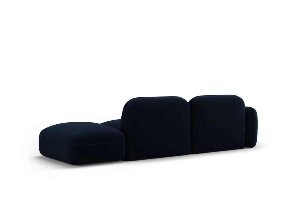 Cosmopolitan Design - Divano modulare destro "Sydney" 3 posti in velluto blu reale 