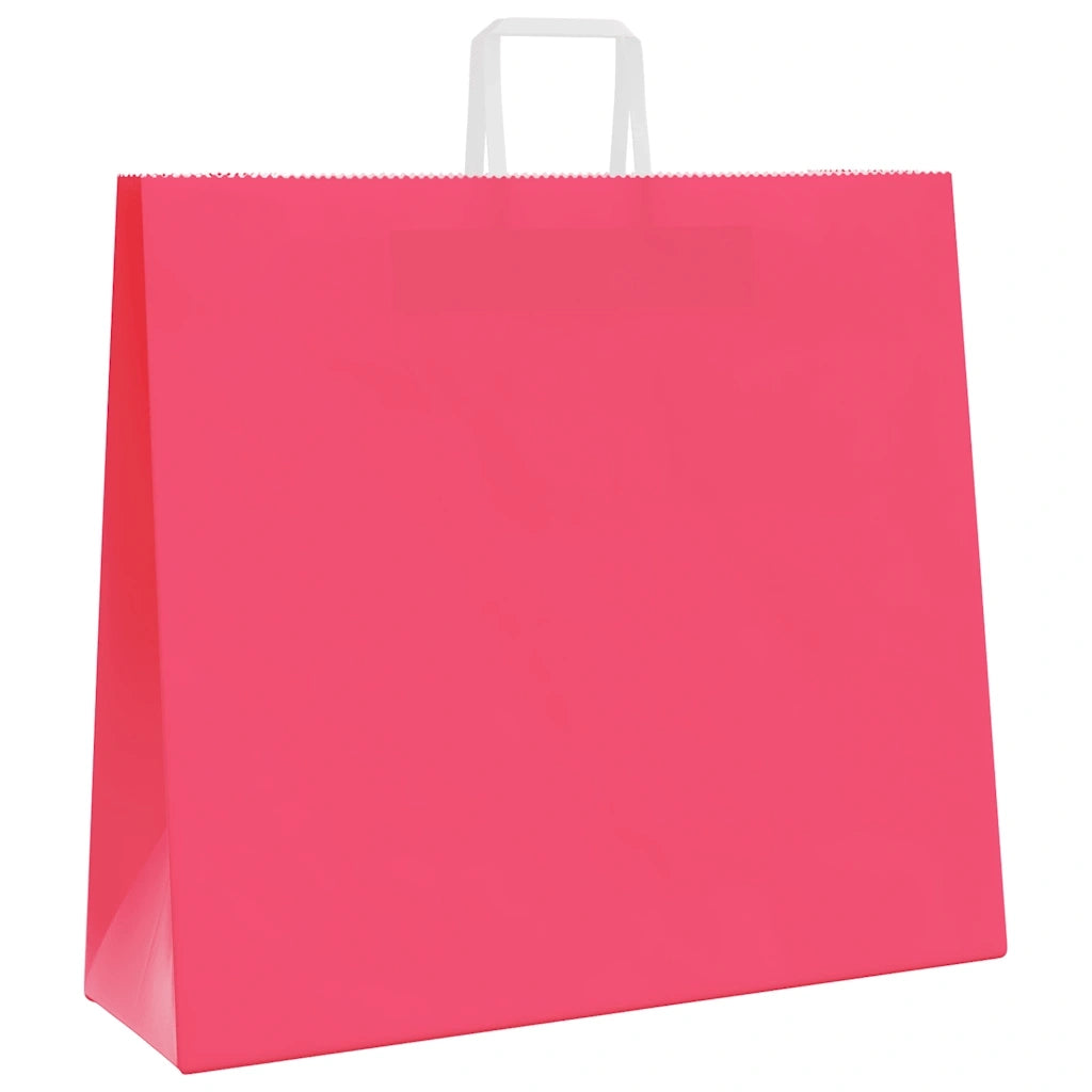 Sacchetti di Carta 250 pz con Manici Rosa 54x15x49 cm 4101906