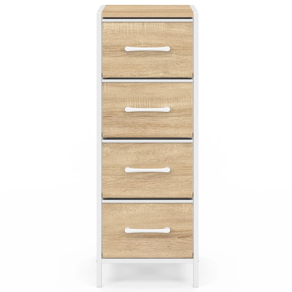 IDMarket - Mobile a 4 cassetti UTAH 30 cm chiffonnier, mobile contenitore dal design industriale in legno e bianco