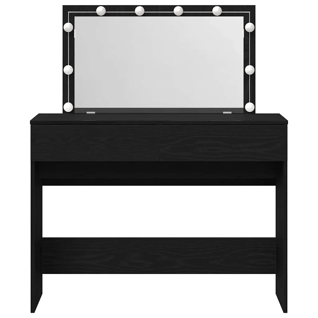 Tavolo da Trucco con cassetto Rovere Nero 100 x 40 x 120 cm 868862