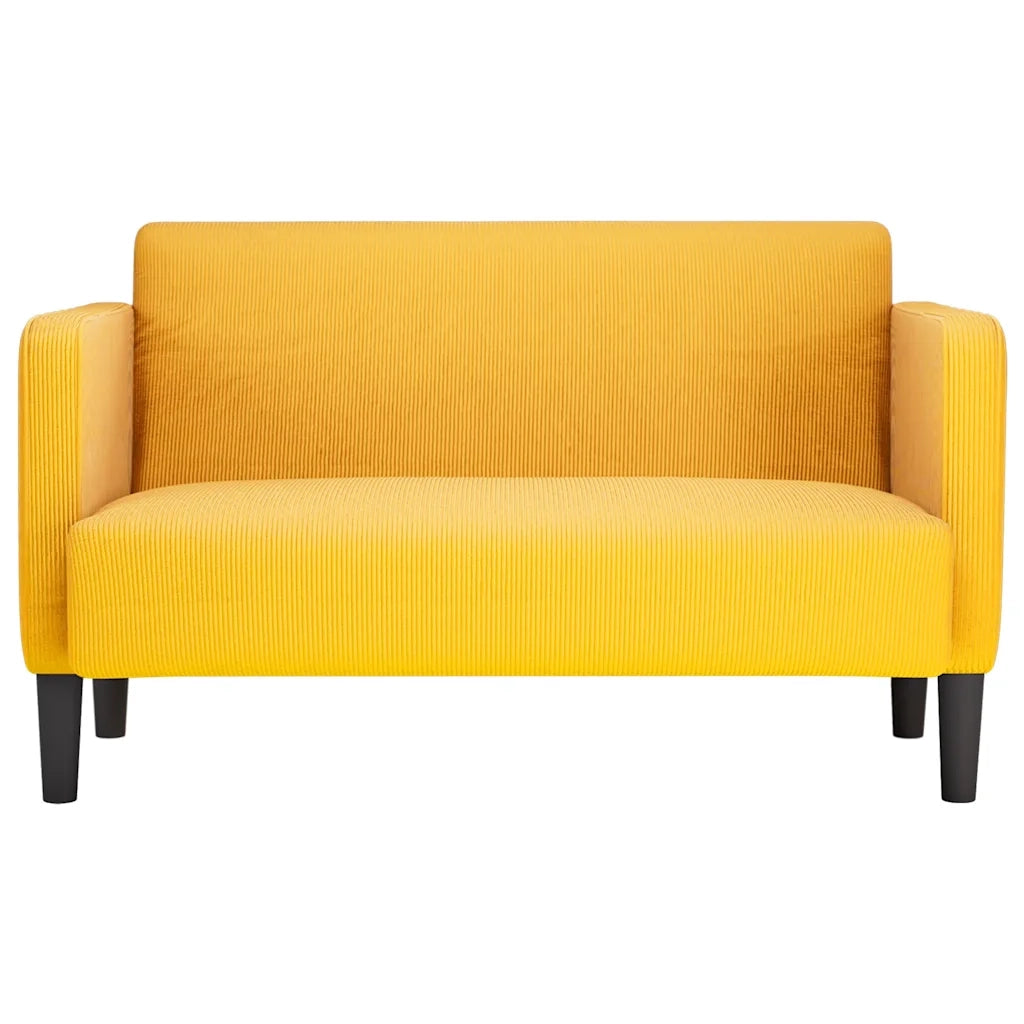 Divano Divanetto Giallo Chiaro 109cm Tessuto di Velluto a Coste 4100528
