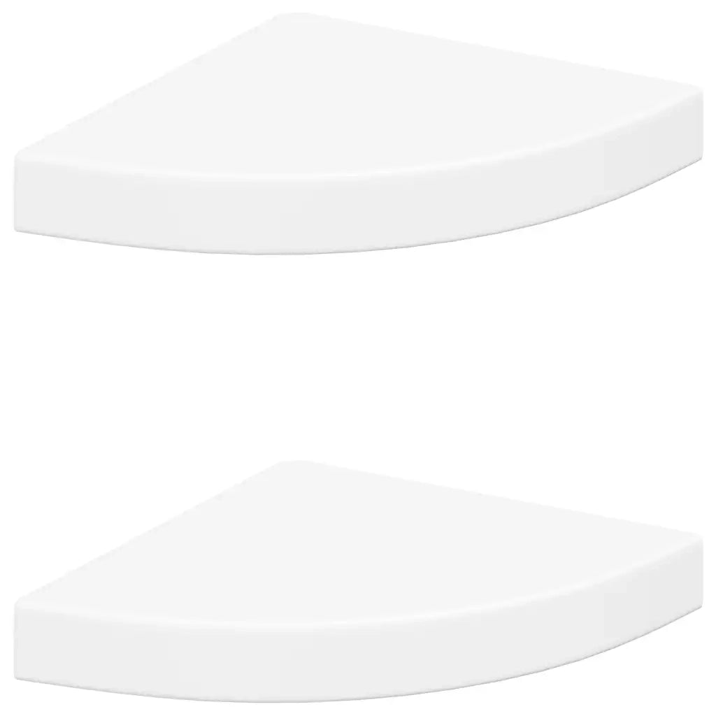 Scaffali Angolari a Parete 2 pz Bianchi 25x25x3,8 cm MDF cod mxl 33075