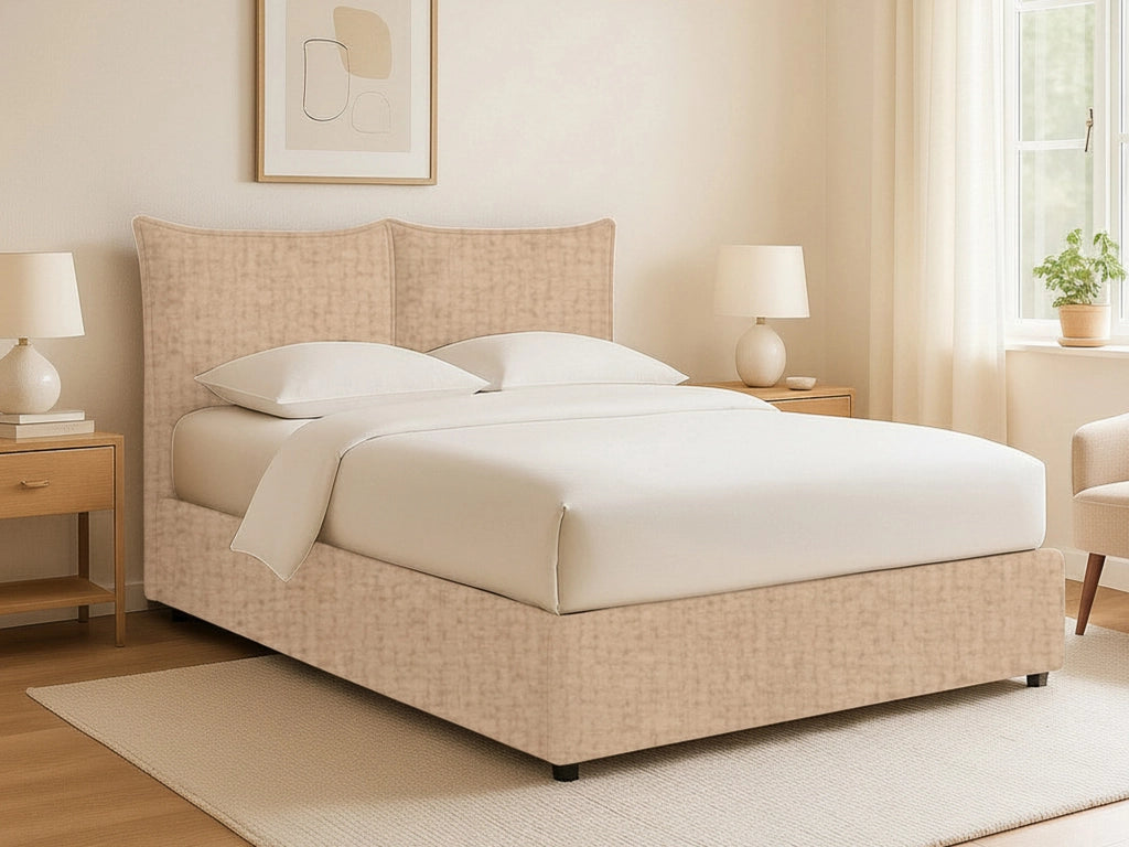 Chatteris, Letto Singolo Sfoderabile Made in Italy, Beige