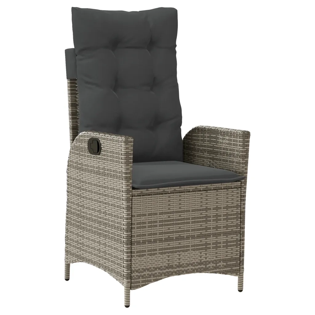 Set da Pranzo da Giardino 4 pz con Cuscini in Polyrattan Grigio 3277464