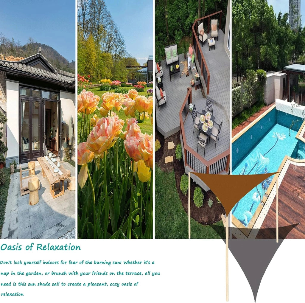 Tenda parasole per esterni, per patio, giardino, cortile e piscina, tessuto impermeabile e protettivo dai raggi UV