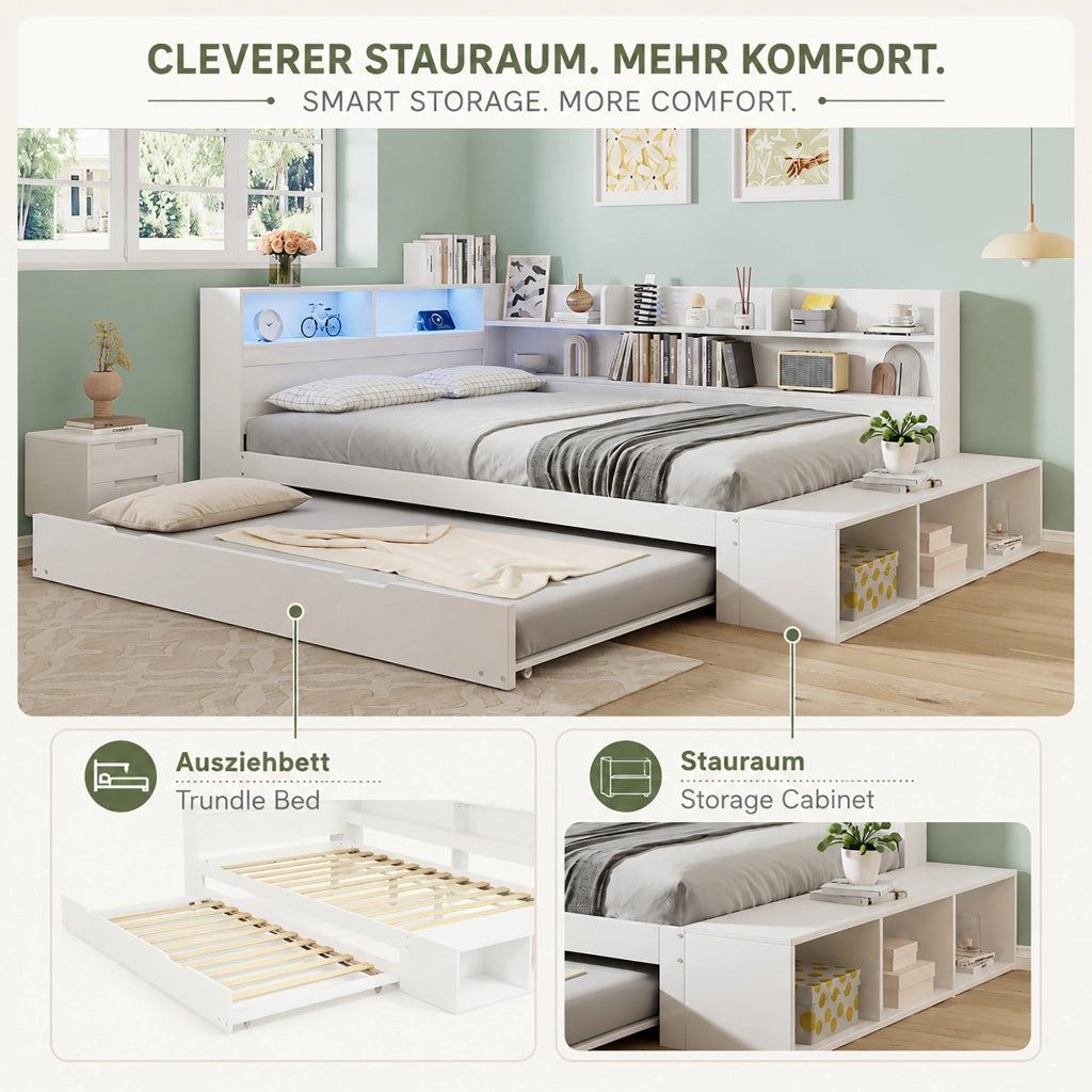 letto in legno bianco 120 x 200 cm