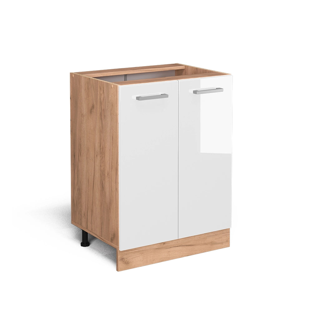 Vicco Mobiletto base cucina Bianco lucido 60 cm senza piano di lavoro