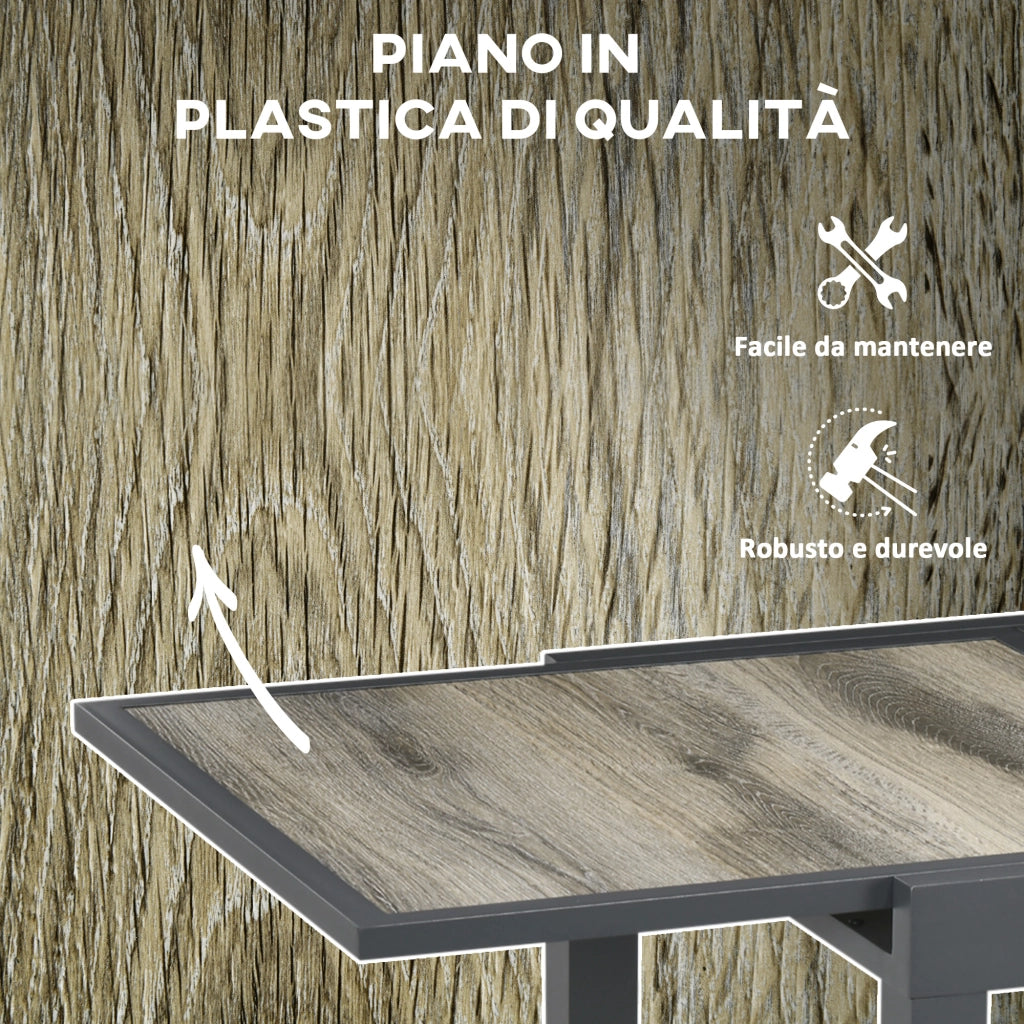Tavolo da Giardino Allungabile per 6 Persone in Plastica e Alluminio ¨C zephmum ¨C Beige, 80/160x80x75 cm
