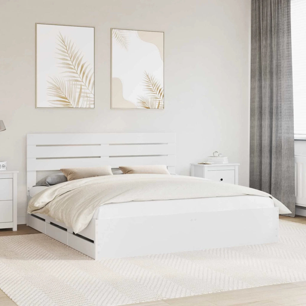 Struttura del letto Bianco 200 x 200 cm Legno Ingegnerizzato 3411479