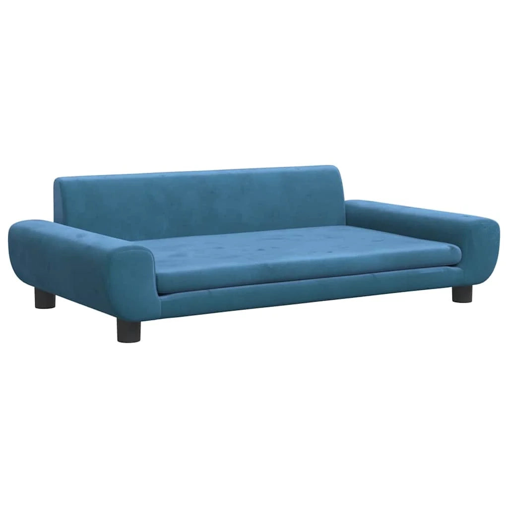 Cuccia per cani con cesto divano confortevole 100 x 54 x 33 cm velluto blu 02_0042606