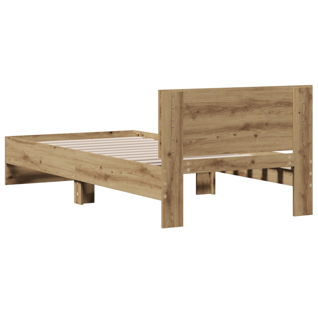 Rete Letto in Quercia Artigianale 90x190 cm Legno Ingegnerizzato