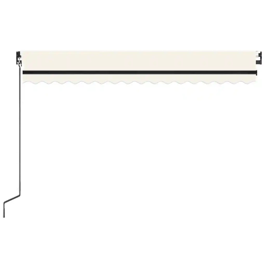 Tenda da Sole Retrattile Manuale con LED 450x300 cm Crema 3069122